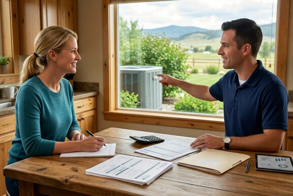 Helena homeowner reviewing air conditioner rebate options
